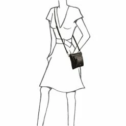 OSPREY LONDON Leather Ruby Croc Cross-Body Bag Fir -Osprey LondonSales unnamed file 444