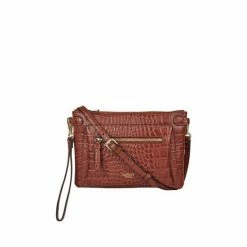 OSPREY LONDON Leather Ruby Croc Cross-Body Bag Fir -Osprey LondonSales unnamed file 447