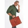 OSPREY LONDON Tan Brown The Knighton Italian Leather Briefcase
