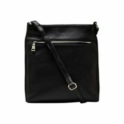 OSPREY LONDON Grainy Hide Leather Ola Cross-Body Bag Black