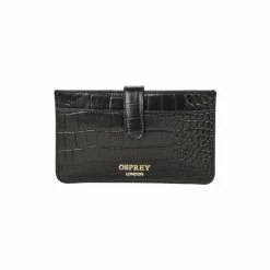 OSPREY LONDON Black The Grosvenor 2-In-1 Leather Organiser Pouch