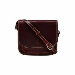 OSPREY LONDON Brown Cognac Saddle Leather Madden Cross-Body Bag -Osprey LondonSales unnamed file 484