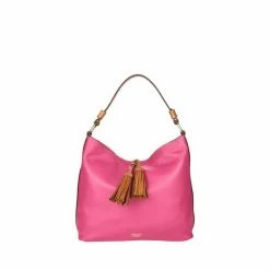 OSPREY LONDON Savanna Leather Hobo Bag Silver