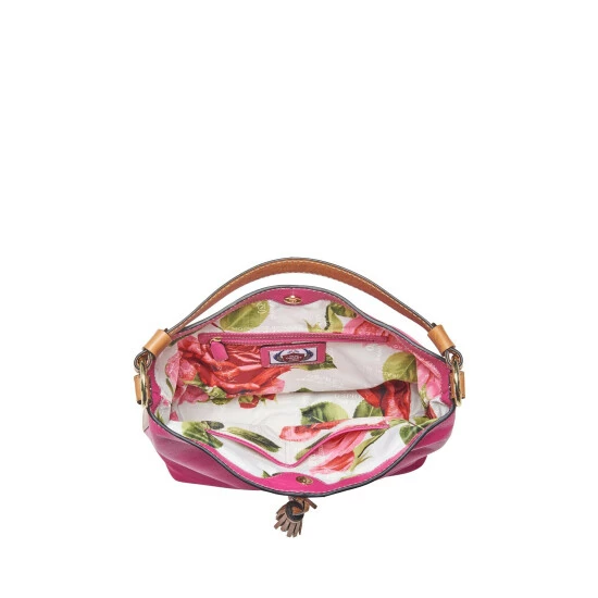OSPREY LONDON Savanna Leather Hobo Bag Silver 4 OSPREY LONDON Savanna Leather Hobo Bag Silver - Image 4