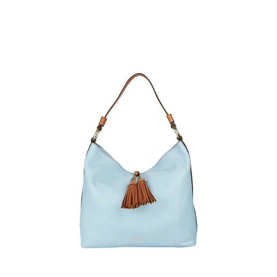 OSPREY LONDON Savanna Leather Hobo Bag Silver 10 OSPREY LONDON Savanna Leather Hobo Bag Silver - Image 10