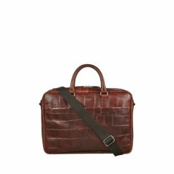 OSPREY LONDON Brixton Croc Leather Laptop Brown Bag 3 OSPREY LONDON Brixton Croc Leather Laptop Brown Bag -Osprey LondonSales unnamed file 560