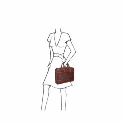 OSPREY LONDON Brixton Croc Leather Laptop Brown Bag 6 OSPREY LONDON Brixton Croc Leather Laptop Brown Bag -Osprey LondonSales unnamed file 563