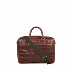 OSPREY LONDON Brixton Croc Leather Laptop Brown Bag 7 OSPREY LONDON Brixton Croc Leather Laptop Brown Bag -Osprey LondonSales unnamed file 564