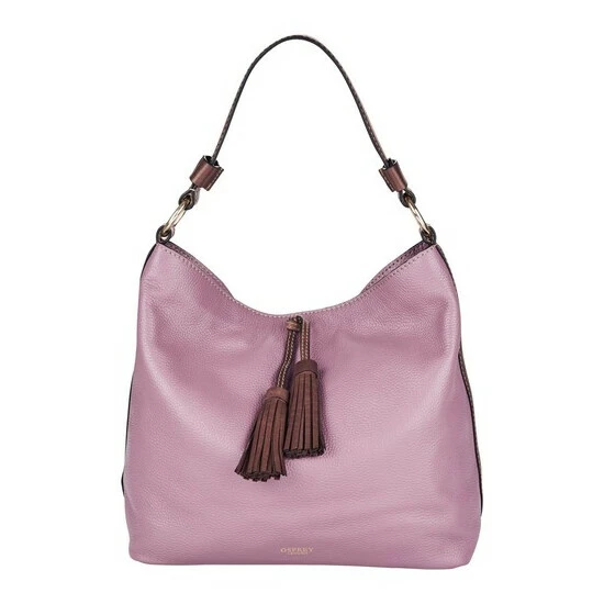 OSPREY LONDON The Savanna Leather Hobo Bag Mauve 7 OSPREY LONDON The Savanna Leather Hobo Bag Mauve - Image 7
