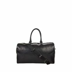 OSPREY LONDON The Carter Leather Weekend Holdall Bag Black