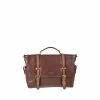 OSPREY LONDON Kennedy Cognac Brown Glazed Calf Leather Briefcase
