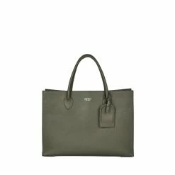 Osprey London The Sloane Italian Leather Work Bag Green