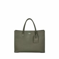 Osprey London The Sloane Italian Leather Work Bag Green -Osprey LondonSales unnamed file 618