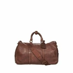 OSPREY LONDON Cognac Washed Leather Hazelden Weekend Holdall Bag