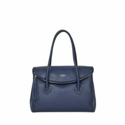 OSPREY LONDON The Carina Italian Leather Work Bag Navy