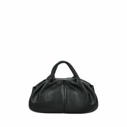 OSPREY LONDON The Squish Italian Leather Grab Bag Black