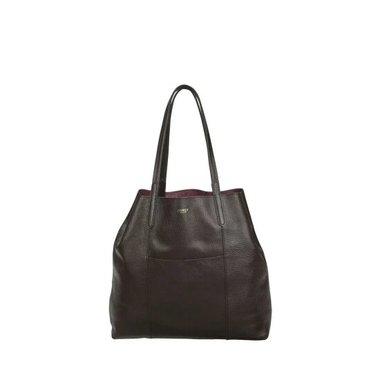 OSPREY LONDON The Primrose Hill Italian Leather Shoulder Tote Bag Chocolate Brown 3 OSPREY LONDON The Primrose Hill Italian Leather Shoulder Tote Bag Chocolate Brown - Image 3