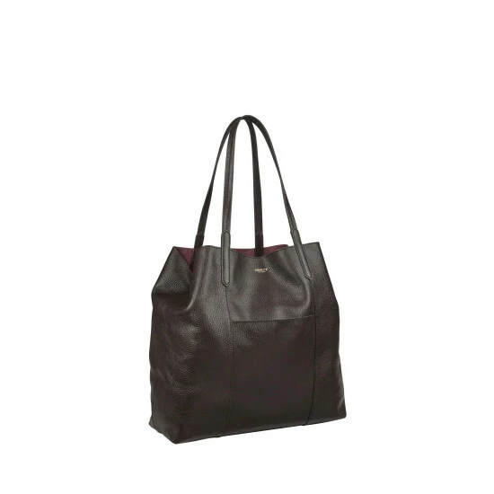 OSPREY LONDON The Primrose Hill Italian Leather Shoulder Tote Bag Chocolate Brown 4 OSPREY LONDON The Primrose Hill Italian Leather Shoulder Tote Bag Chocolate Brown - Image 4