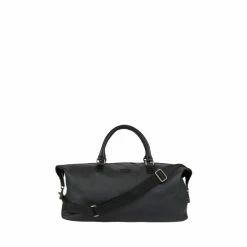 OSPREY LONDON Waxed Canvas & Glazed Calf Leather Grantham Weekend Holdall Bag Grey/tan