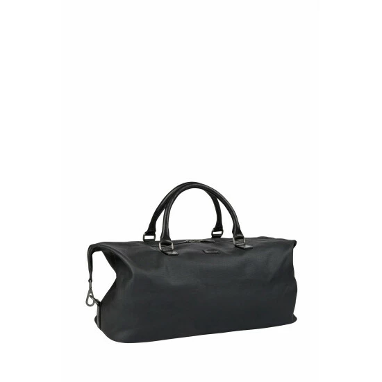 OSPREY LONDON Waxed Canvas & Glazed Calf Leather Grantham Weekend Holdall Bag Grey/tan 2 OSPREY LONDON Waxed Canvas & Glazed Calf Leather Grantham Weekend Holdall Bag Grey/tan - Image 2