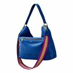 OSPREY LONDON Grainy Hide Leather Hendrix Large Hobo Bag Raspberry Pink