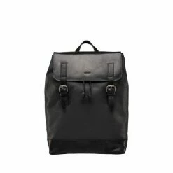 OSPREY LONDON Grantham Black Glazed Calf Leather Backpack -Osprey LondonSales unnamed file 740