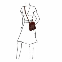 OSPREY LONDON Cognac Brown Narissa Leather Cross-Body Bag -Osprey LondonSales unnamed file 772