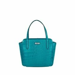 OSPREY LONDON Minster Croc Leather Grab Bag Orange Tang