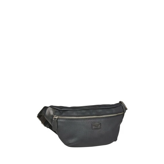 OSPREY LONDON Grantham Waxed Canvas & Leather Bumbag Black 5 OSPREY LONDON Grantham Waxed Canvas & Leather Bumbag Black - Image 5