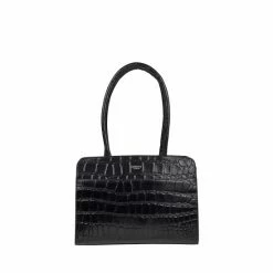 OSPREY LONDON The Tilly Black Leather Shoulder Bag