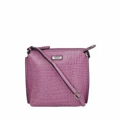 OSPREY LONDON Minster Croc Leather Cross Body Bag Lilac -Osprey LondonSales unnamed file 879