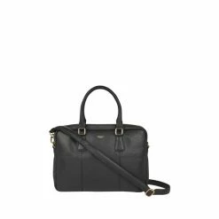 OSPREY LONDON The Adaline Leather Laptop Bag Black