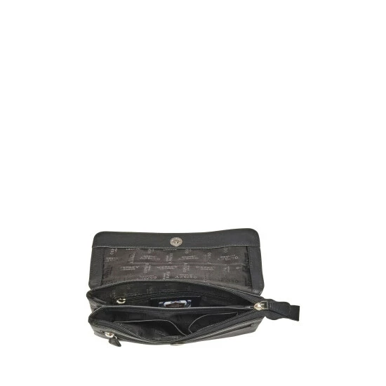 OSPREY LONDON Sasha Black Leather Cross-Body Clutch Bag 4 OSPREY LONDON Sasha Black Leather Cross-Body Clutch Bag - Image 4